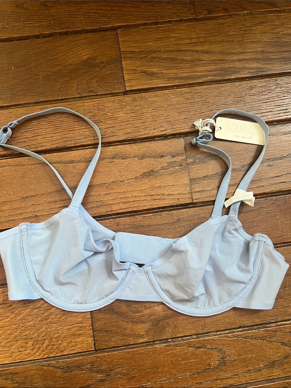 Aerie Light Blue Smoothez Full Coverage Mesh Underwire Bra Size 34B NWT